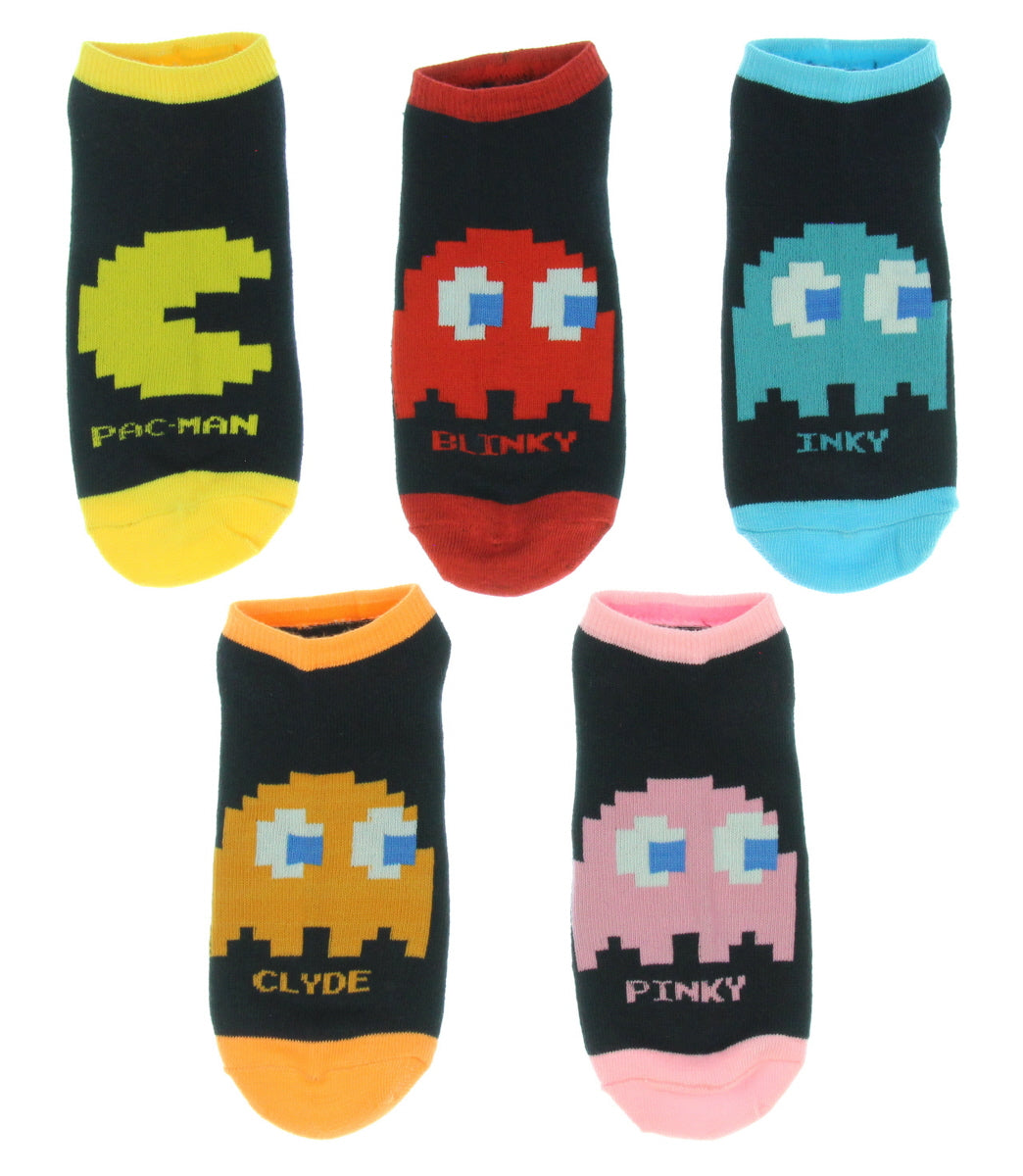 Pacman Arcade Classic Video Game 5 Pack Ankle Socks