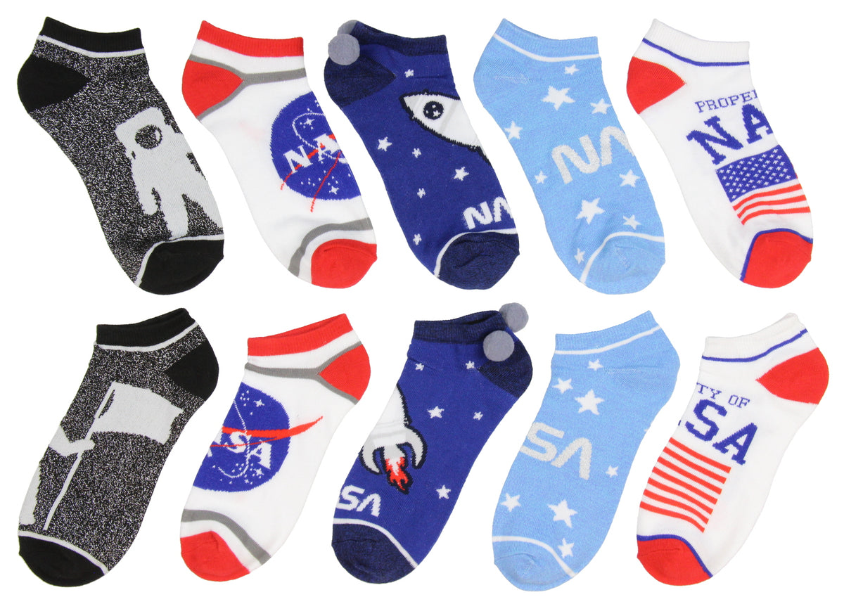 NASA Buzz Aldrin Family Foundation Adult Unisex 5 Pack Ankle Socks
