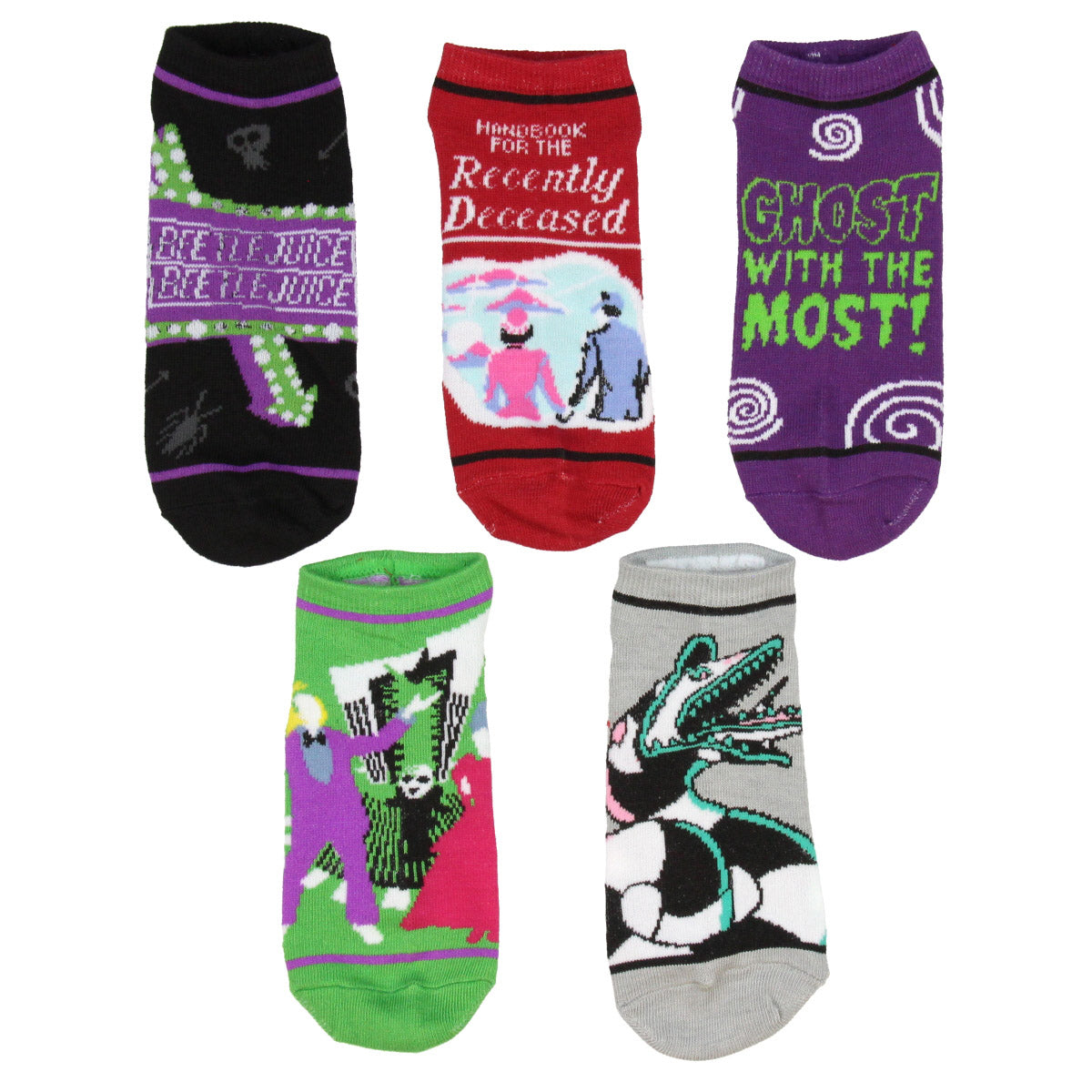 Beetlejuice Movie Scenes Adult Unisex Ankle Socks 5 Pack