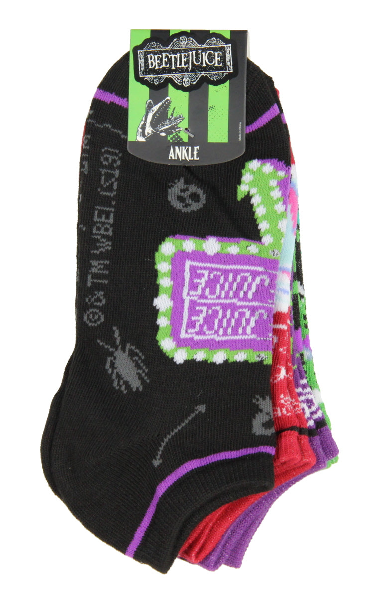 Beetlejuice Movie Scenes Adult Unisex Ankle Socks 5 Pack