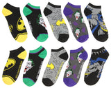 DC Comics Batman And Joker Designs 5 Pack Men And Women Ankle Socks
