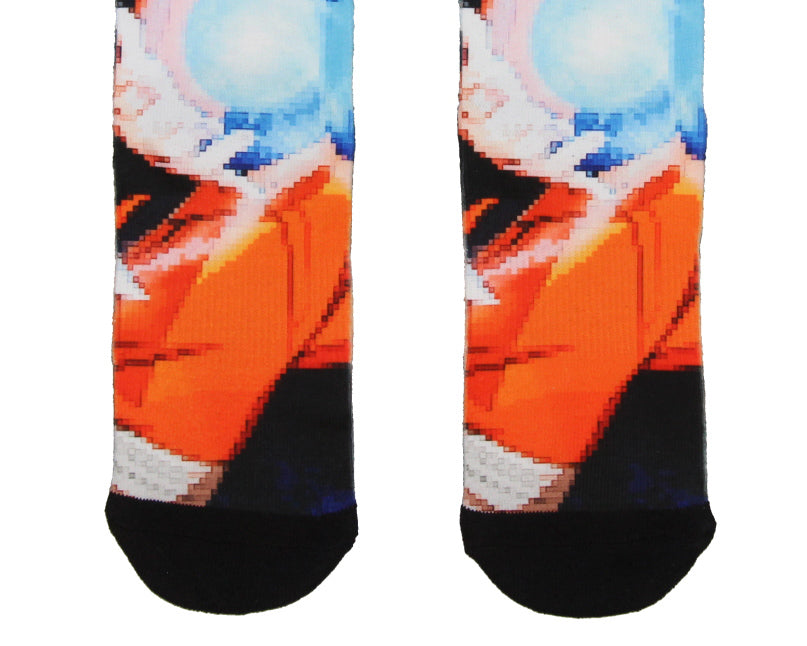 Naruto Part II Shippuden Pixel Character All Over Sublimated Crew Socks