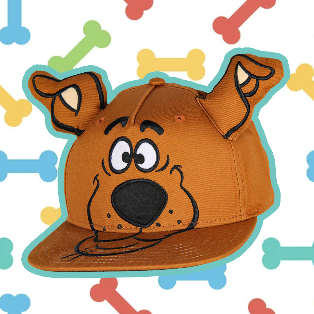 Scooby Doo Embroidered Character Face Adult Adjustable Snapback Hat With 3D Ears
