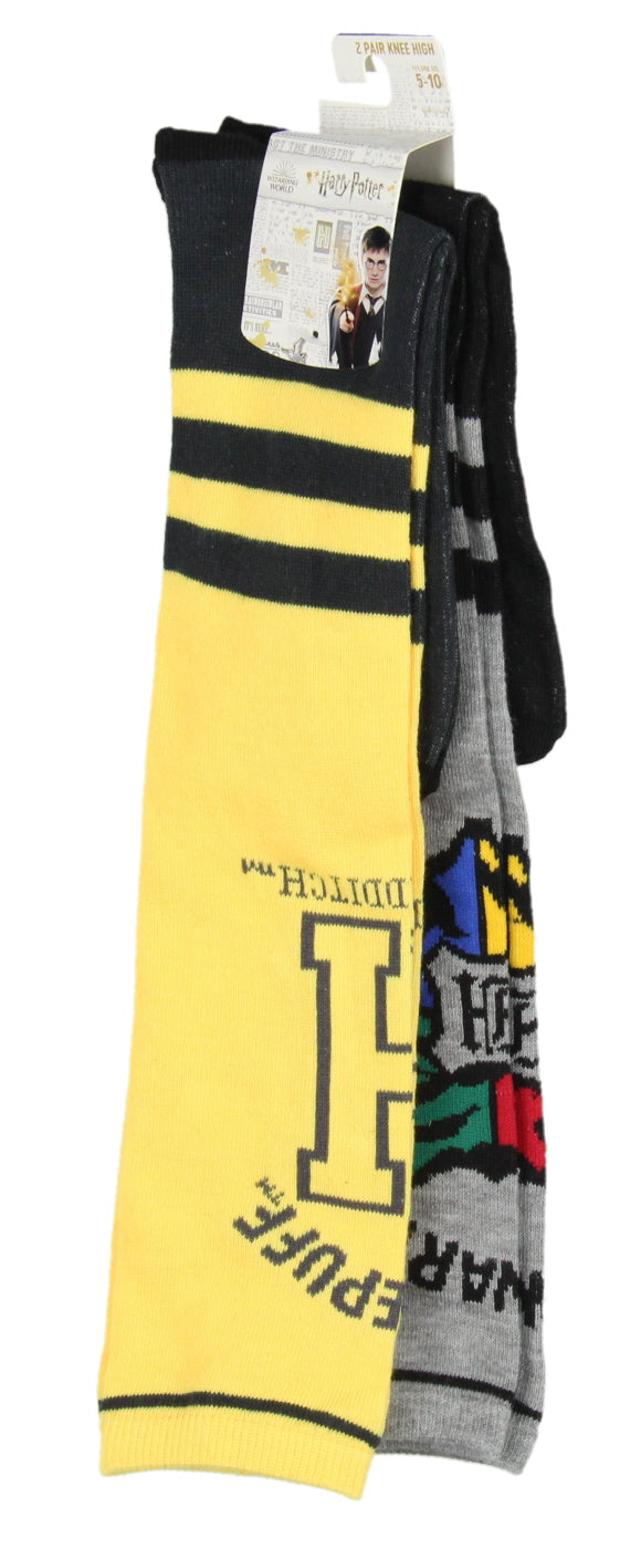 Harry Potter Juniors' Knee-High Hufflepuff And Hogwarts Socks