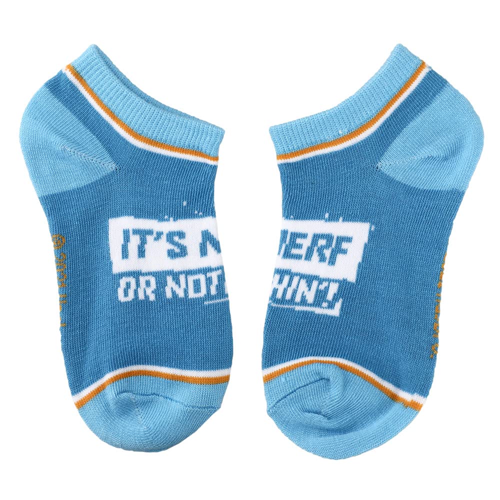 Nerf Nation Boys Casual Ankle Socks Orange Blue White 6-pack