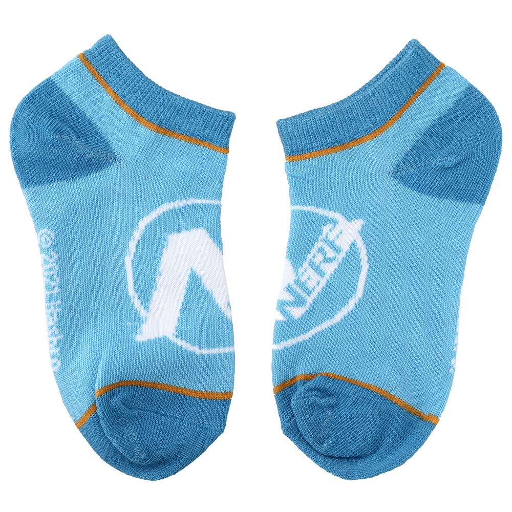 Nerf Nation Boys Casual Ankle Socks Orange Blue White 6-pack