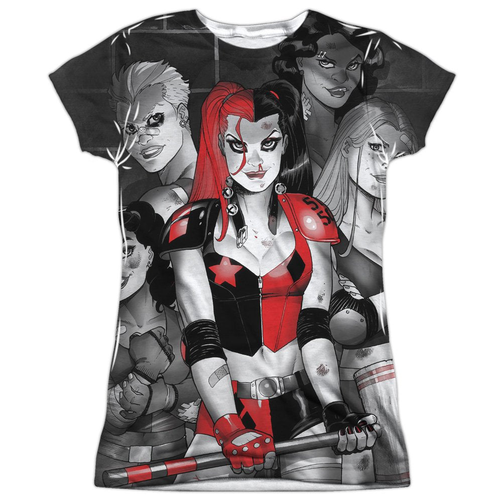 Batman Bad Girls (Front Back Print) Juniors Sublimation Shirt White LG