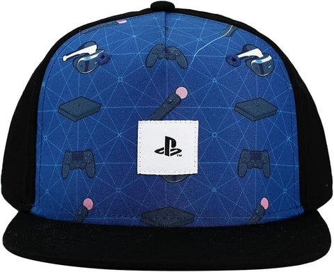 Sony Playstation Embroidered Logo Patch Gaming s Youth Flat Bill Hat