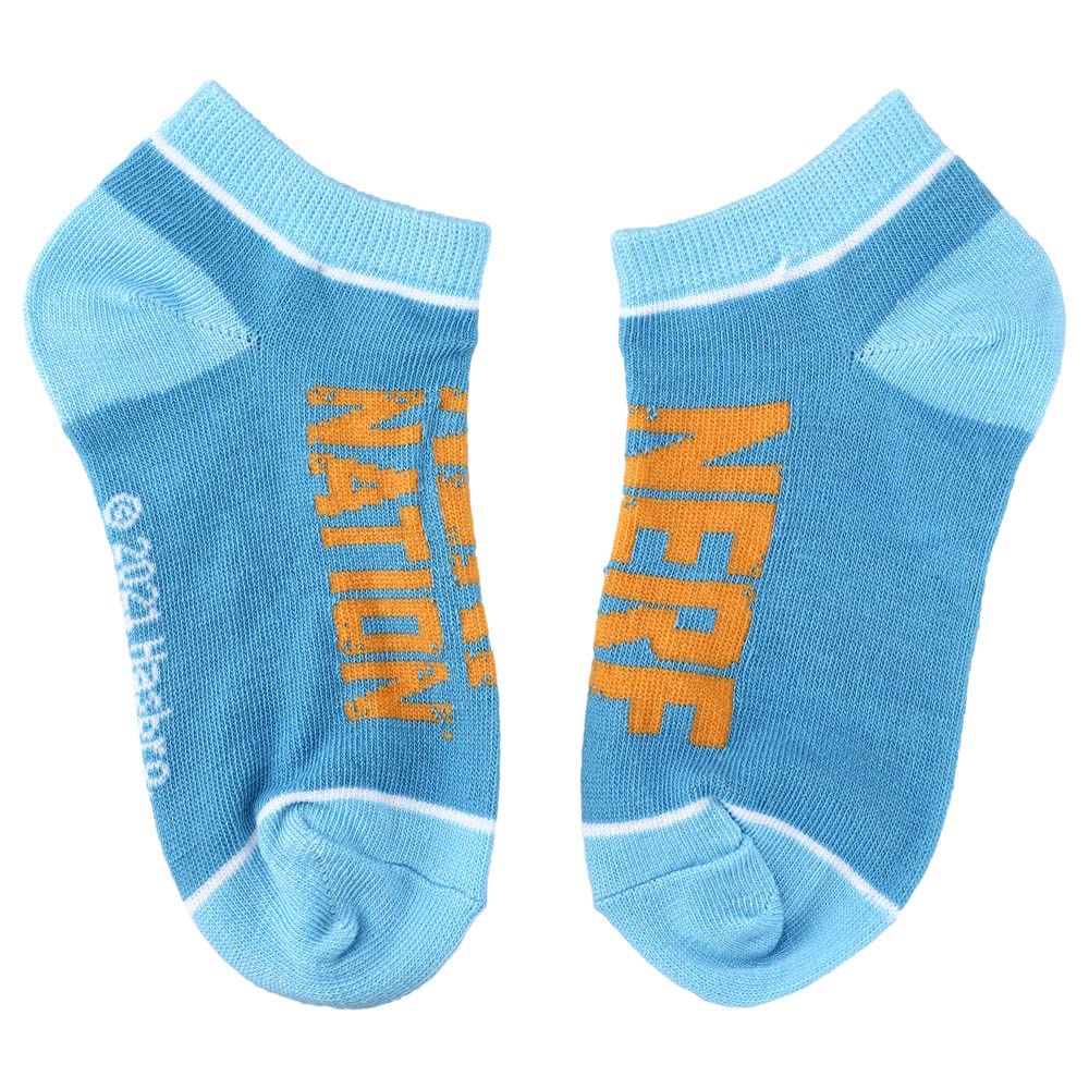 Nerf Nation Boys Casual Ankle Socks Orange Blue White 6-pack