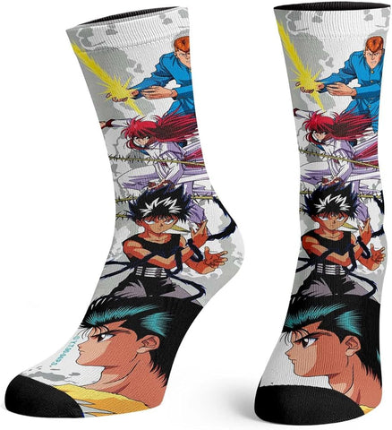 Yu-Yu Hakusho Crew Socks For Men Ghost Files Manga Anime Sublimated Socks