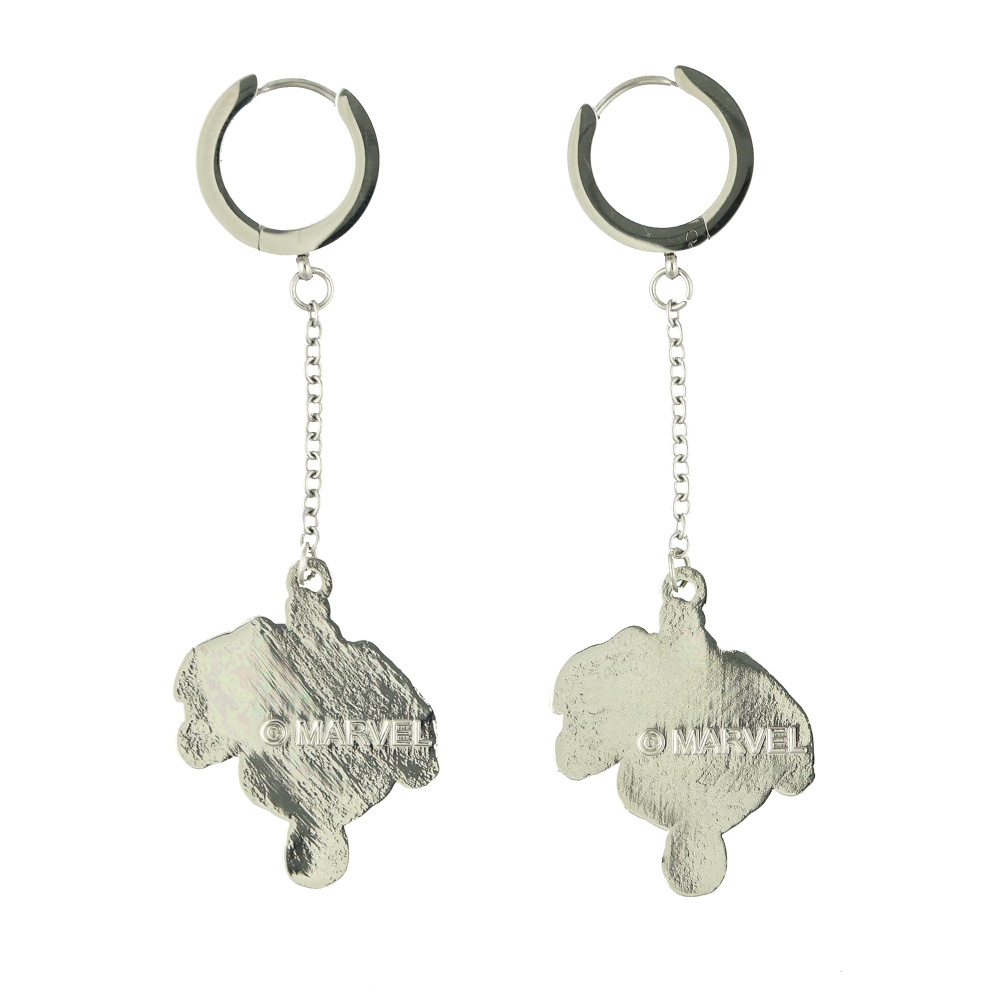 Marvel Spider-Man Earrings Upside-Down Spidey Huggie Clicker Hoop Dangle Jewelry