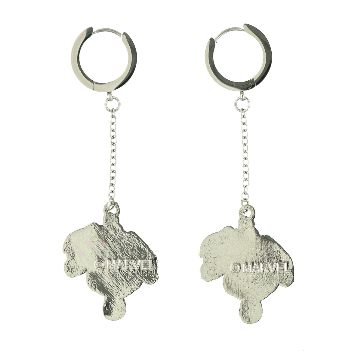 Marvel Spider-Man Earrings Upside-Down Spidey Huggie Clicker Hoop Dangle Jewelry