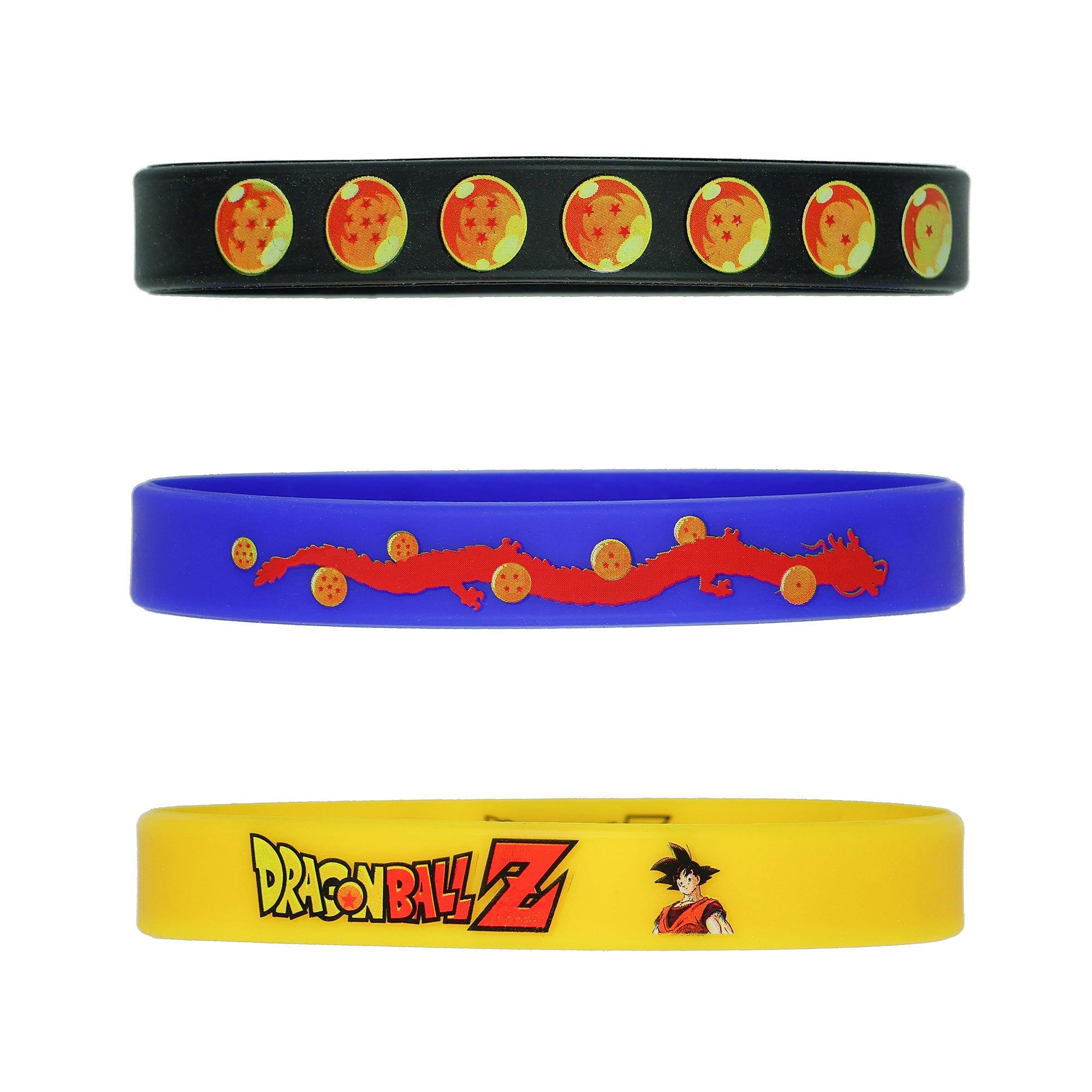 Dragon Ball Z Anime Goku and Shenron Silicone Bracelets 3Pc Set