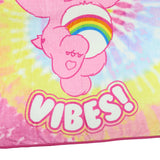 Care Bears Blanket Positive Vibes Cheer Bear Tie Dye Fleece Throw 45"X60"