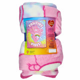 Care Bears Blanket Positive Vibes Cheer Bear Tie Dye Fleece Throw 45"X60"
