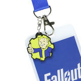 Fallout Lanyard Vault 101 Clear ID Badge Holder with Pip-Boy Rubber Charm