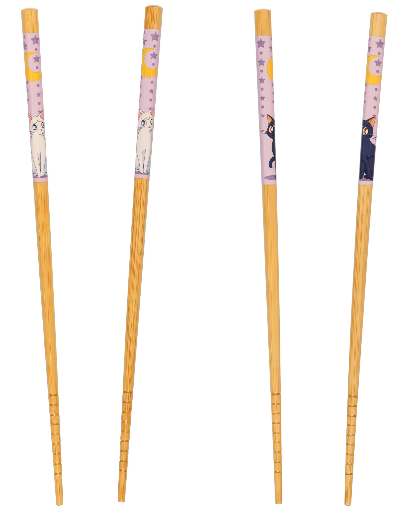 Sailor Moon Reusable Chopsticks Luna and Artemis Set of 2 Bamboo Chopsticks