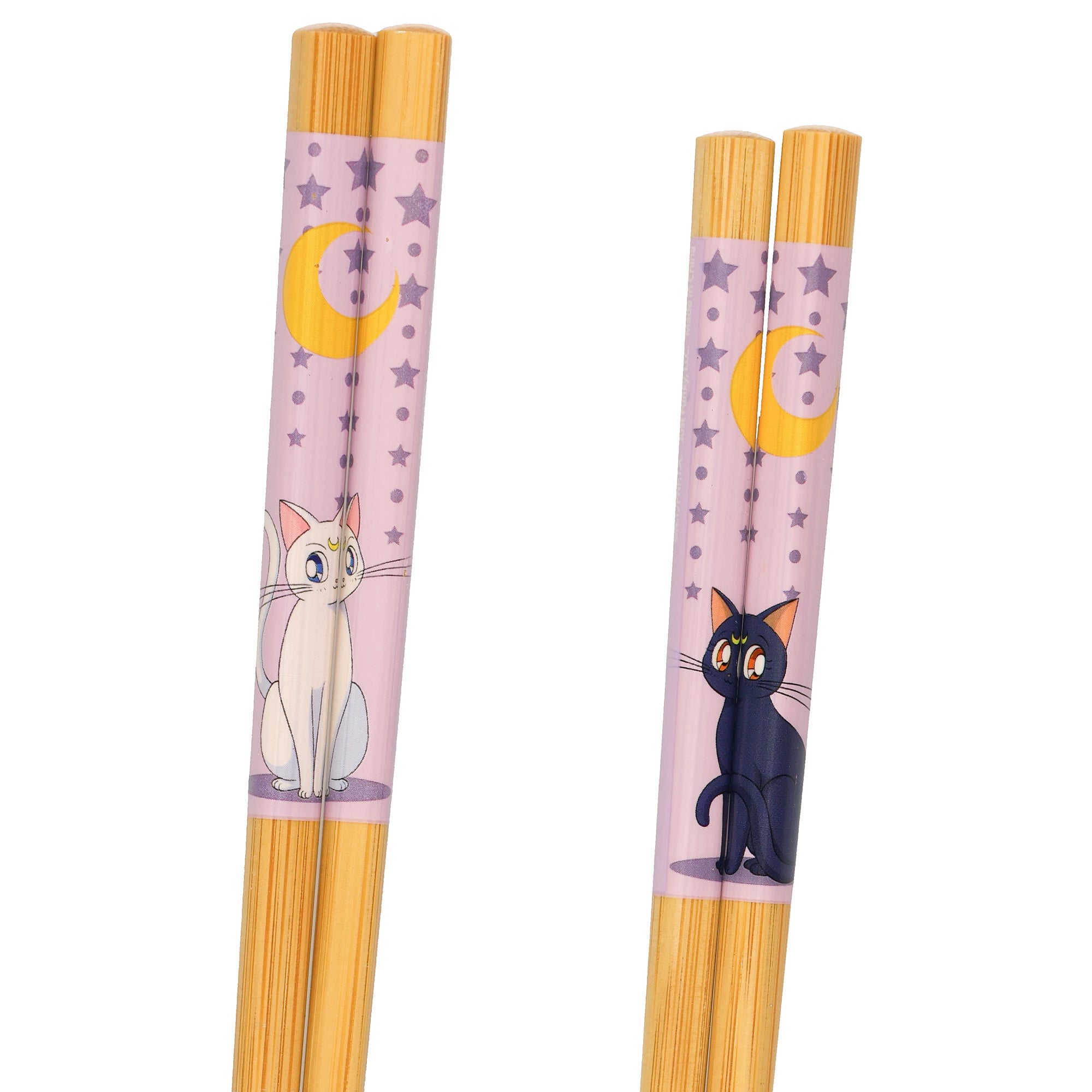 Sailor Moon Reusable Chopsticks Luna and Artemis Set of 2 Bamboo Chopsticks