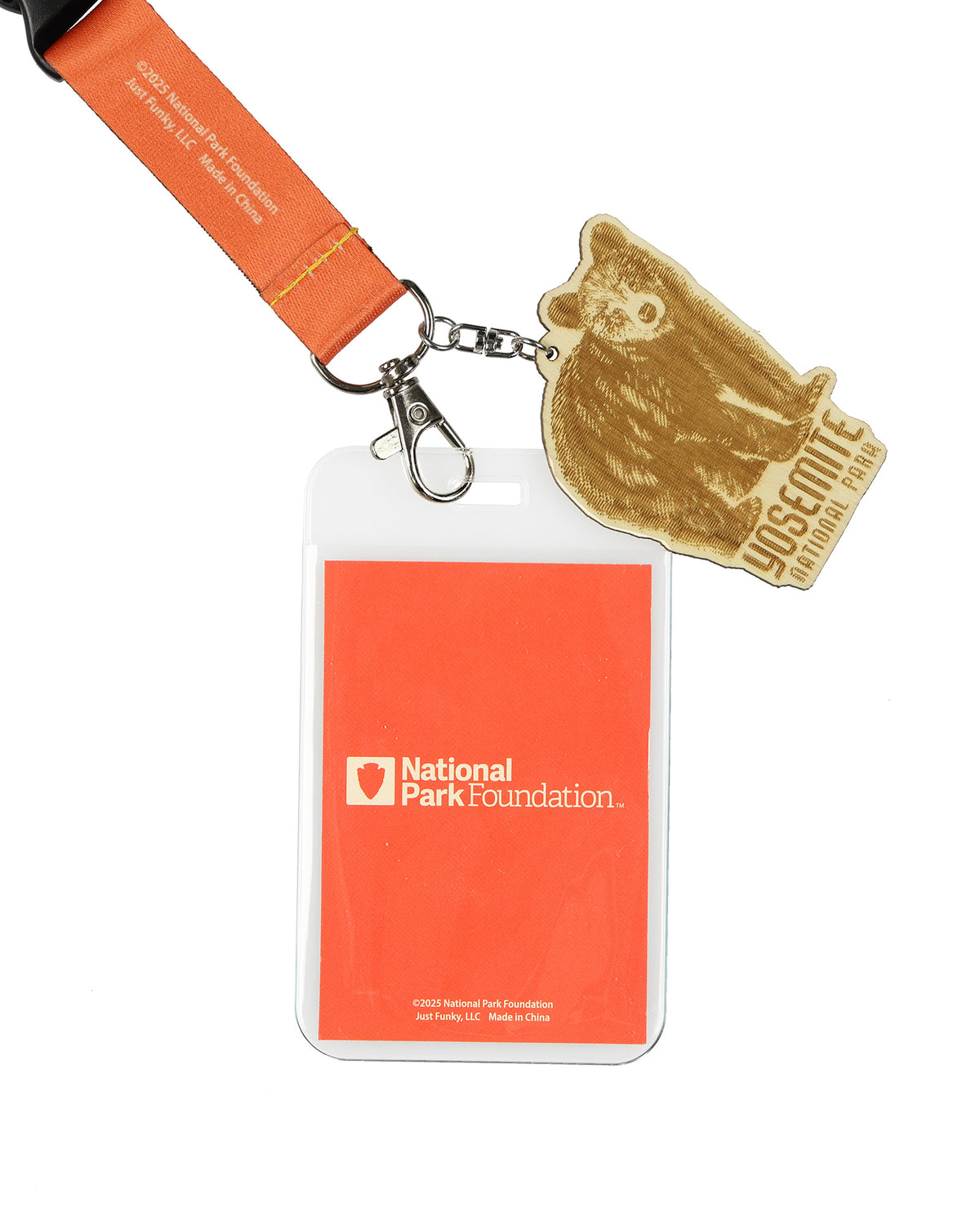 Yosemite National Park Lanyard ID Badge Holder Breakaway Keychain Wood Charm