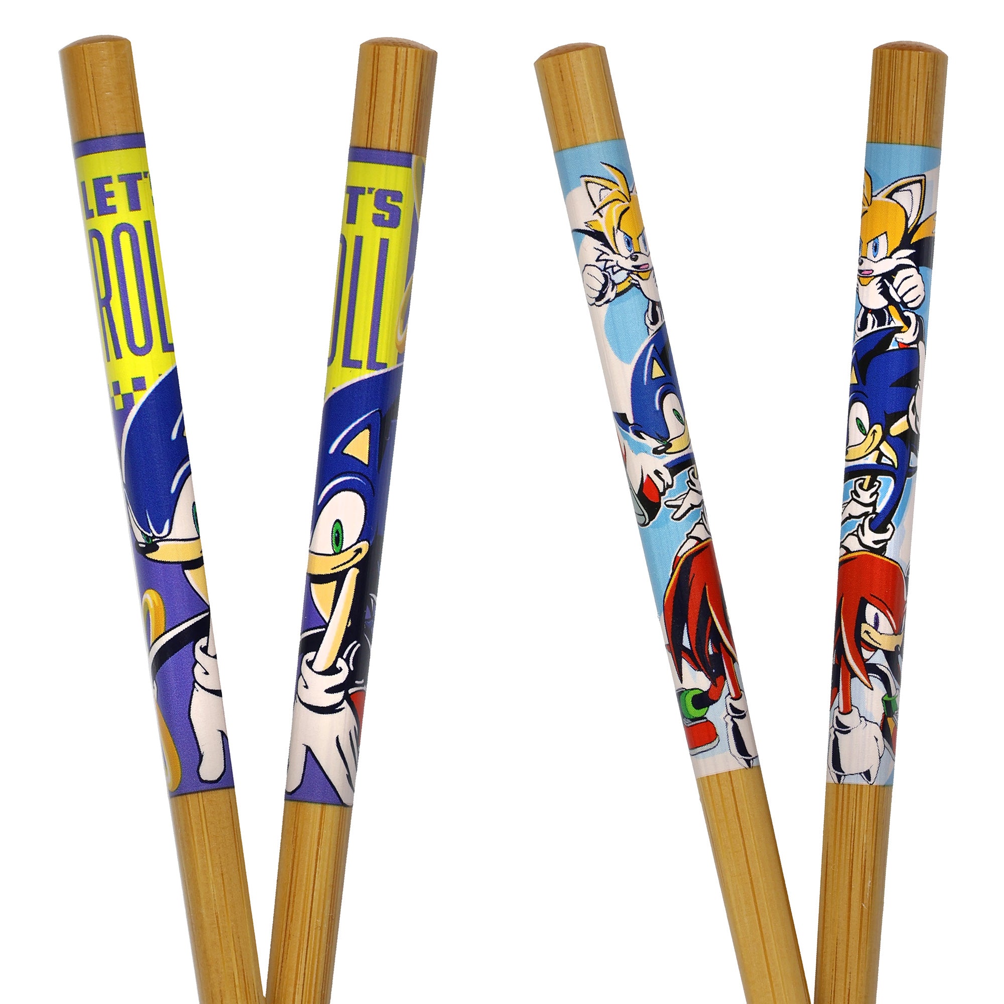 Sonic The Hedgehog Chopsticks Character Designed Reusable Bamboo Set - 4 Pairs