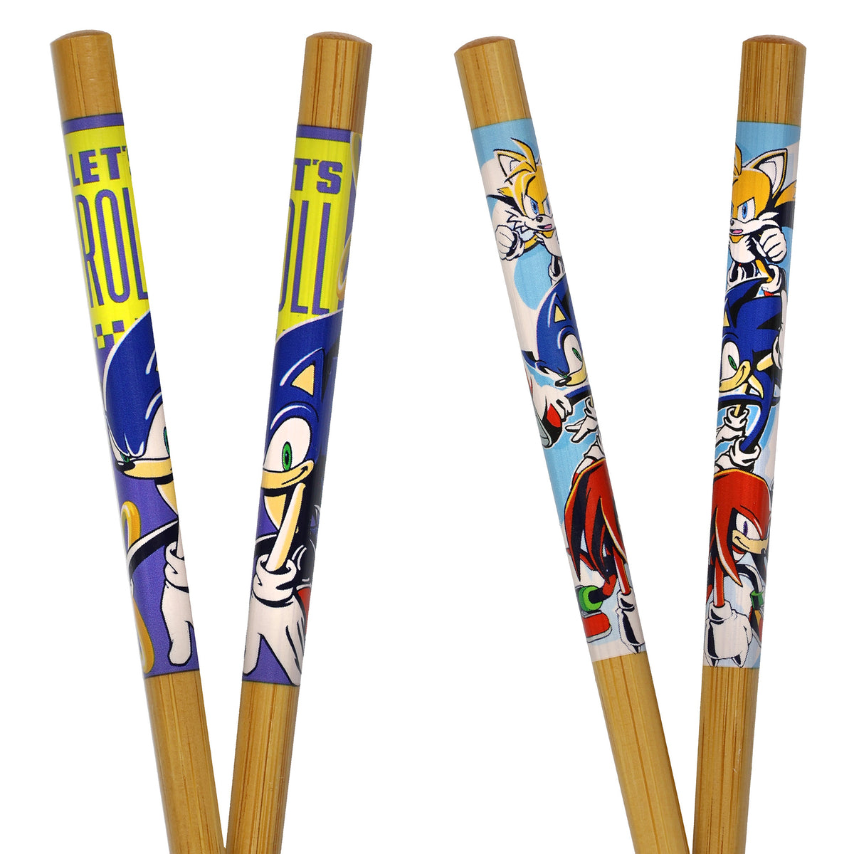 Sonic The Hedgehog Chopsticks Character Designed Reusable Bamboo Set - 4 Pairs
