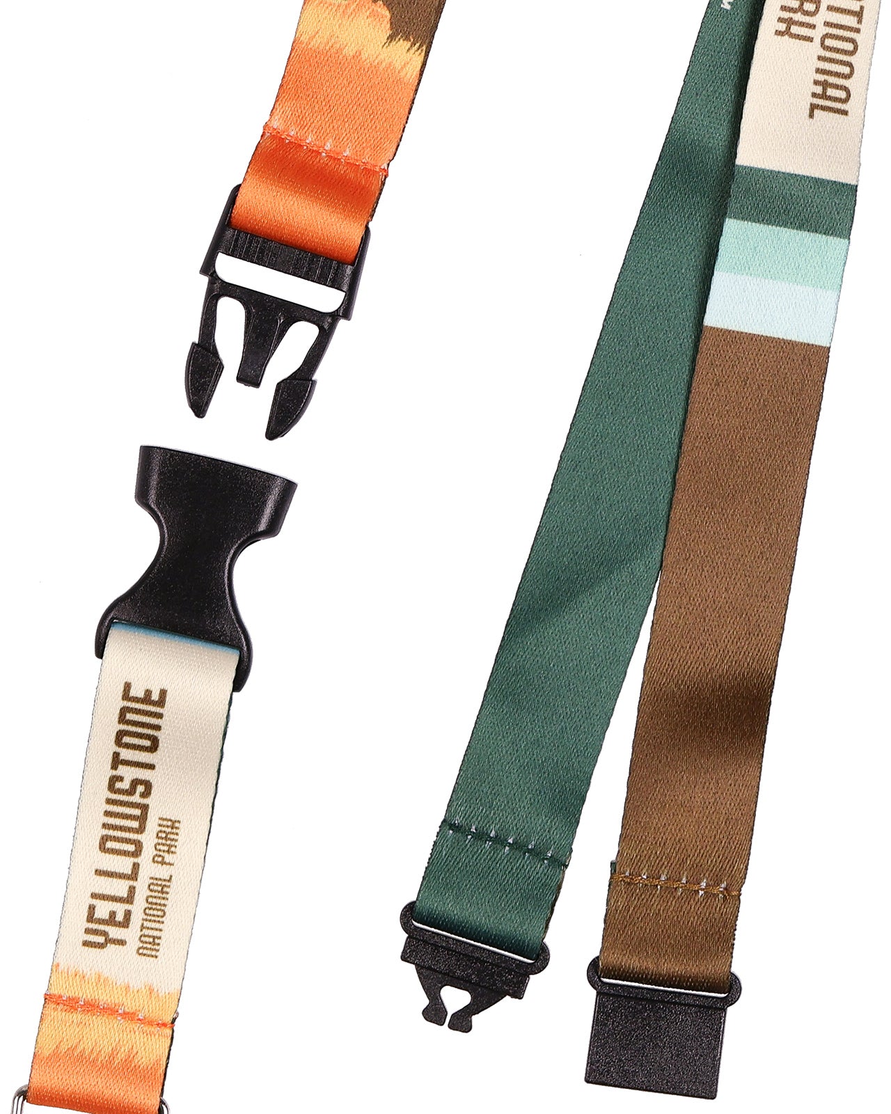 Yellowstone National Park Lanyard ID Badge Holder Breakaway Keychain Wood Charm