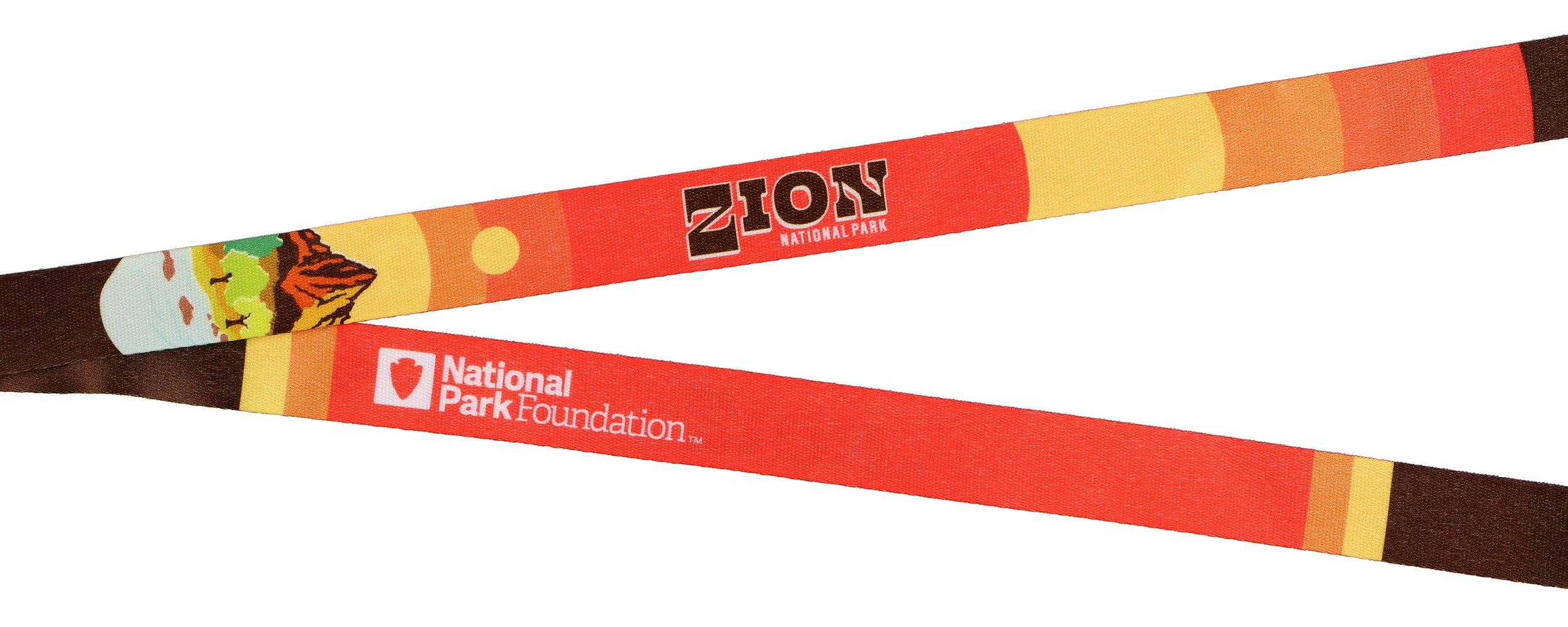 Zion National Park Lanyard ID Badge Holder Breakaway Keychain Wood Charm