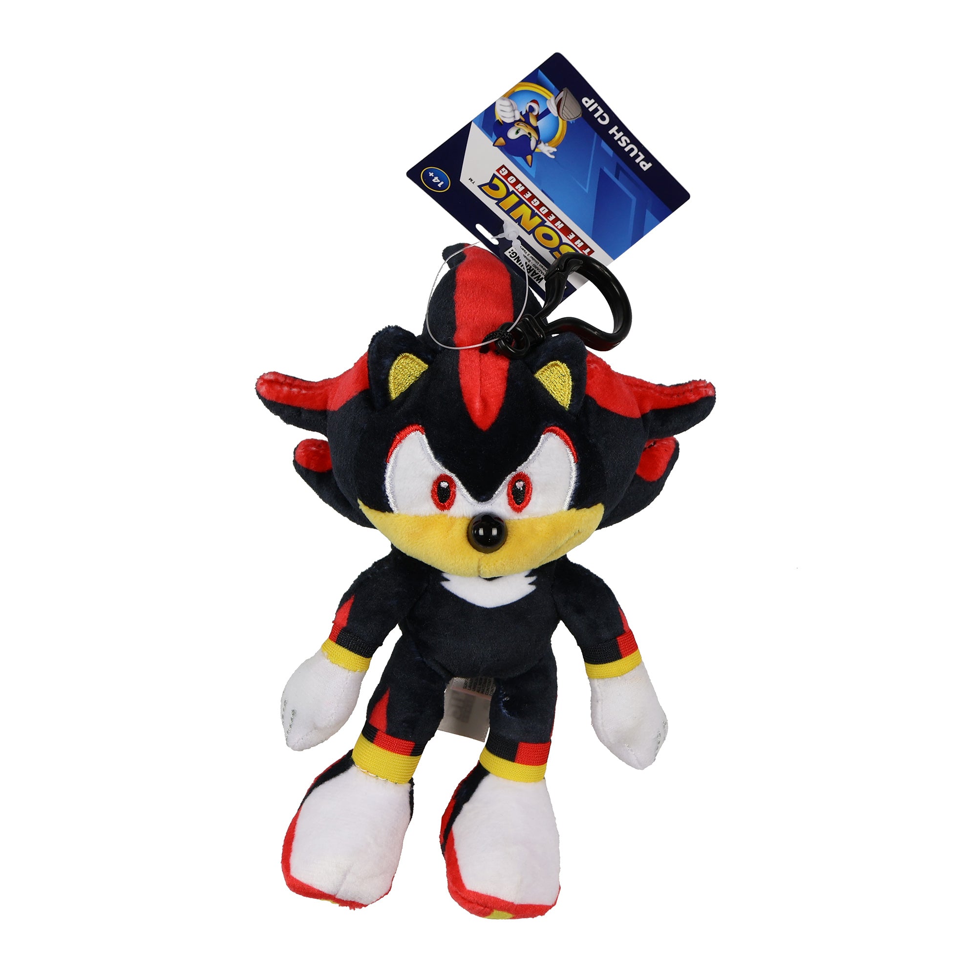 Sonic the Hedgehog Plush Keychain 4-Inch Shadow Stuffed Animal Key Ring Clip