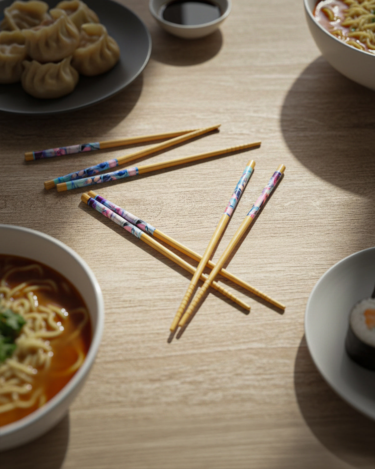Hatsune Miku Chopsticks Virtual Pop Star Designs Reusable Bamboo Set, 4-Pack