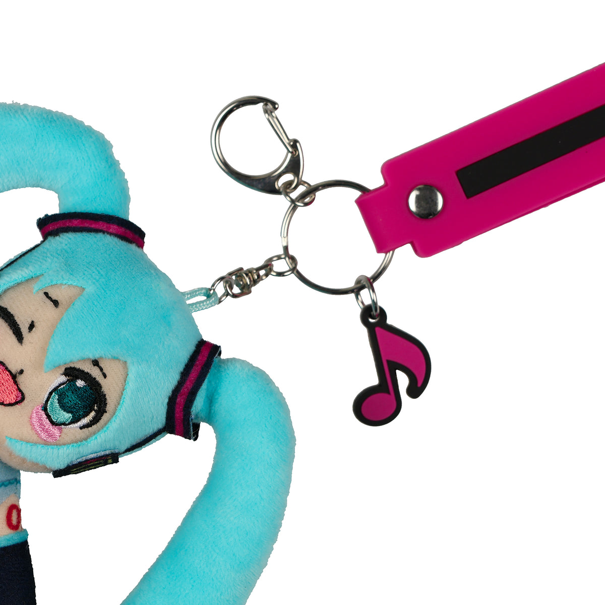 Hatsune Miku Plush Wristlet Keychain Rubber Charm And Strap Anime Character 11"