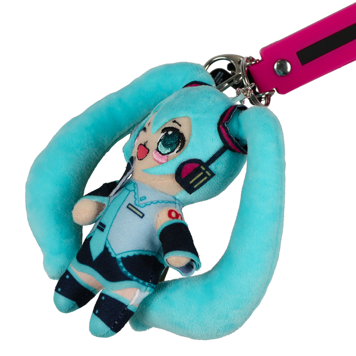 Hatsune Miku Plush Wristlet Keychain Rubber Charm And Strap Anime Character 11"