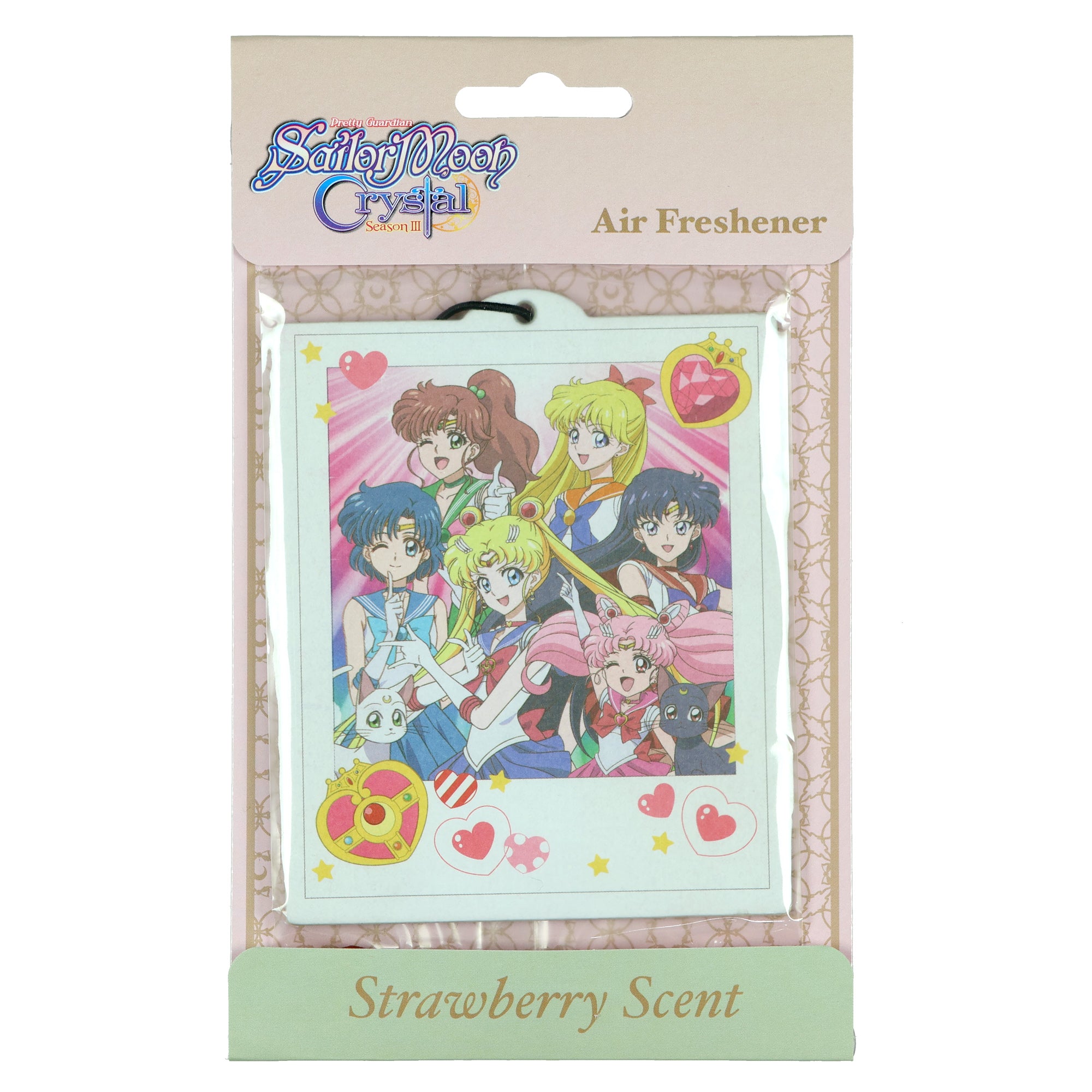 Sailor Moon Group Polaroid Cardboard Hanging Air Freshener- Strawberry Scent