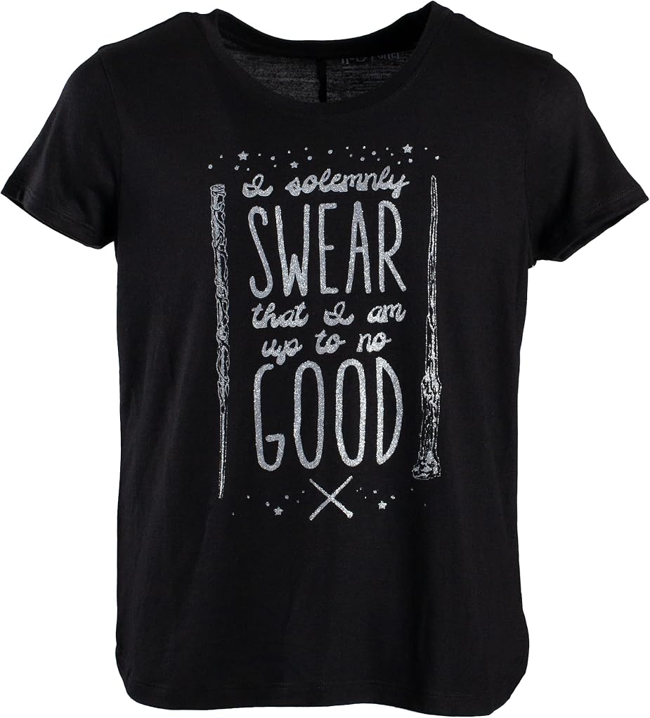 Harry Potter I Solemnly Swear Up To No Good Girls Glitter T-Shirt