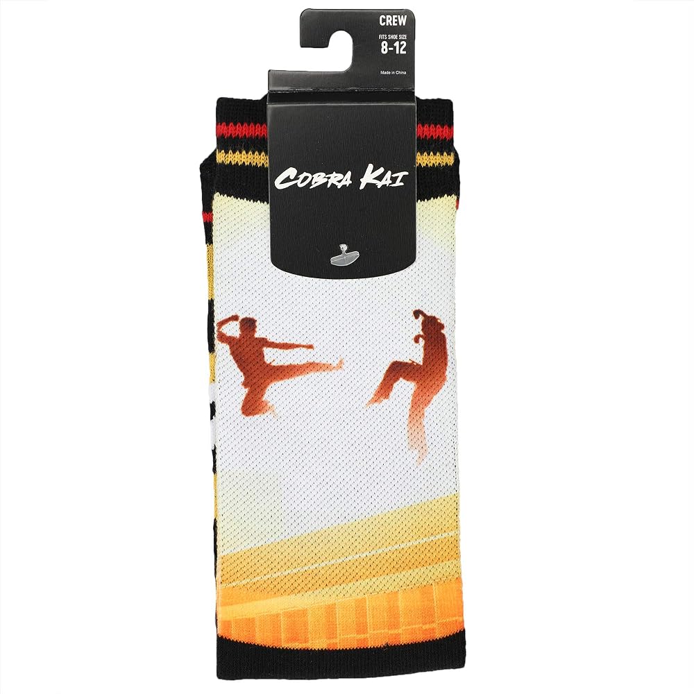 Cobra Kai Men's Sublimated Panel Crew Socks