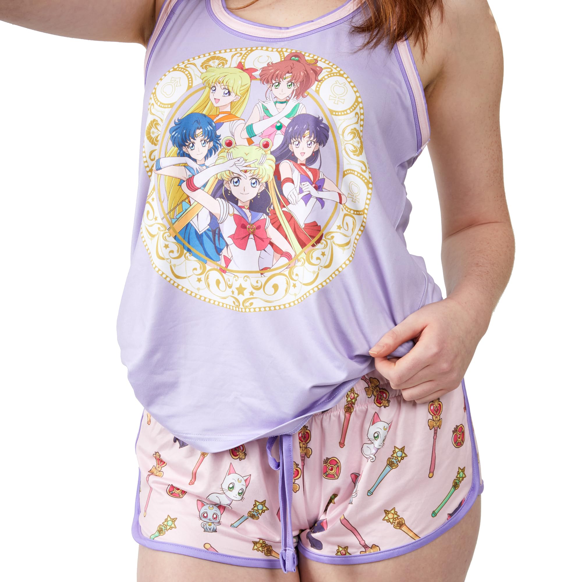 Sailor Moon Pajamas Women's Sailor Scouts Tank and Short Sleep Set