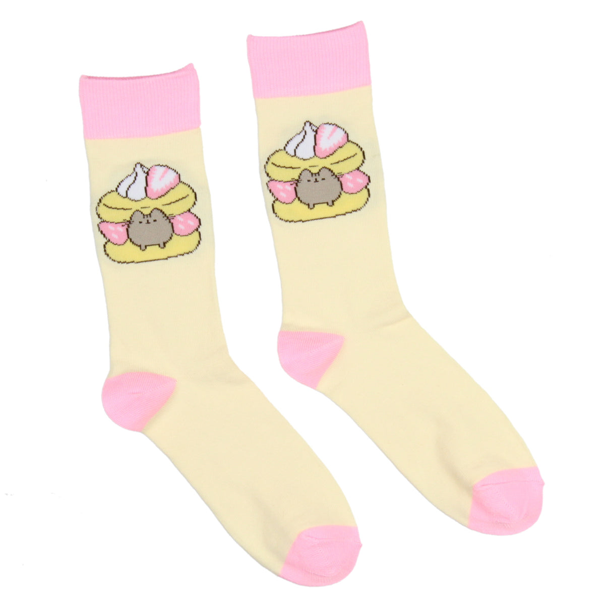 Pusheen The Cat Yummy Snacks Crew Socks Size 5-9 - 2 Pair