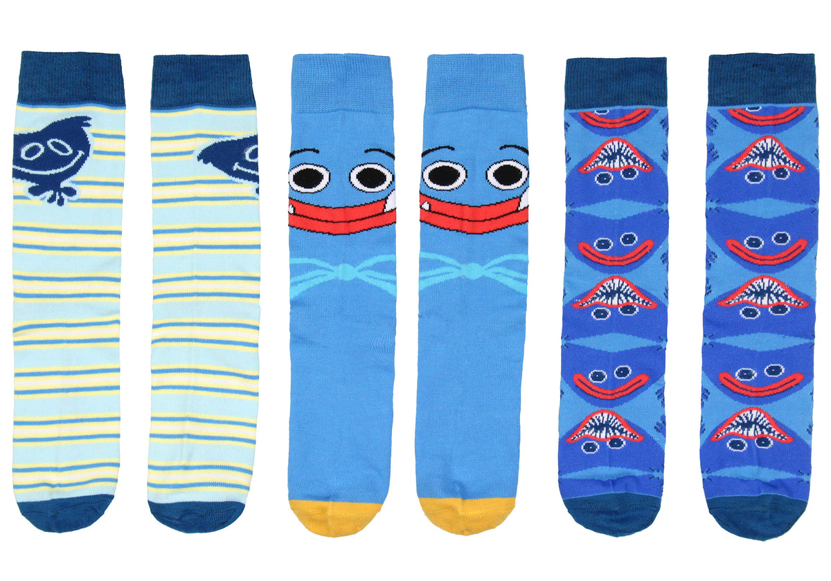 Poppy Playtime Co. Horror Game 3-Pack Adult Crew Socks OSFM