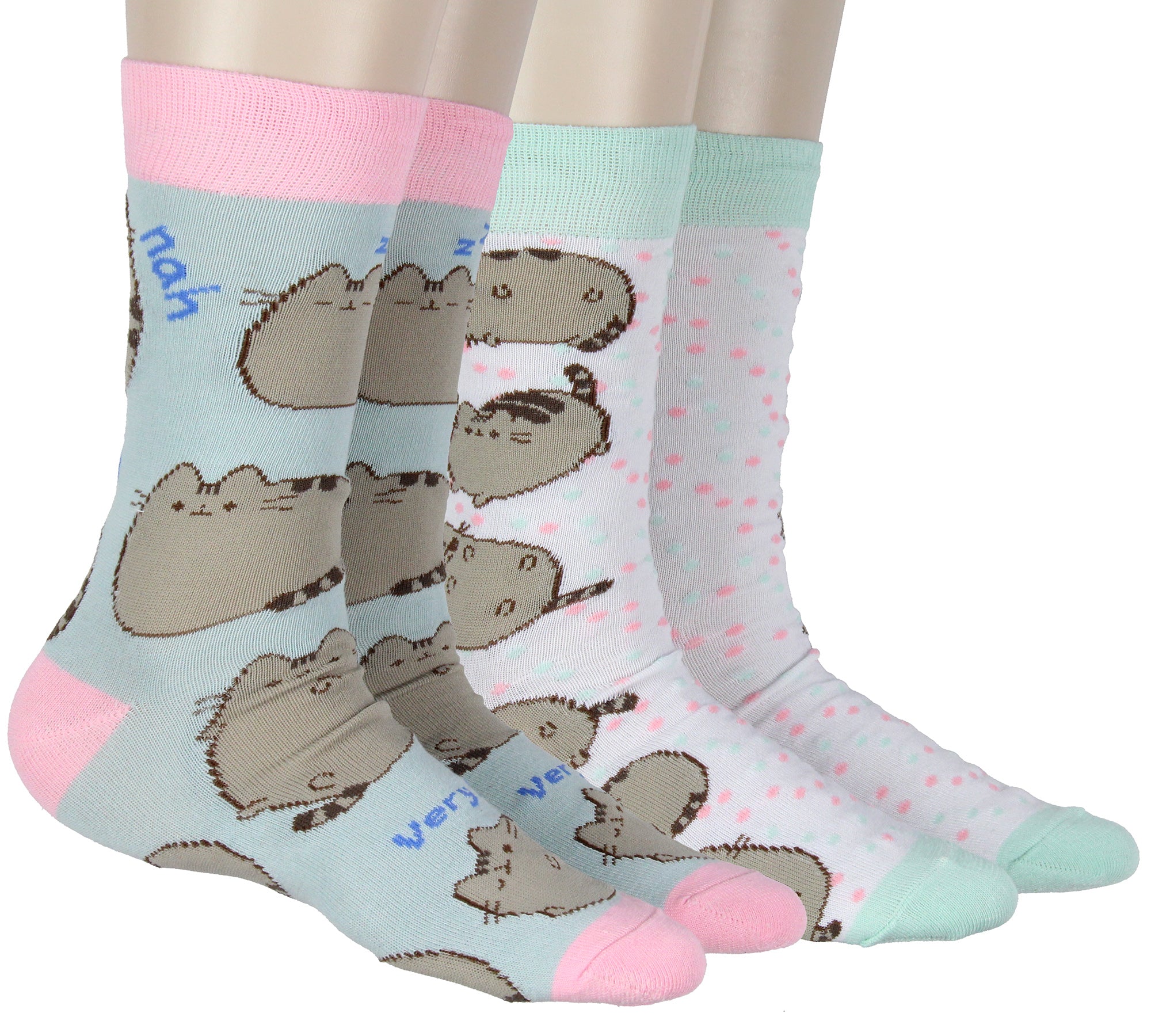 Pusheen The Cat "Nah Lazy" Adult 2-Pack Crew Socks OSFM
