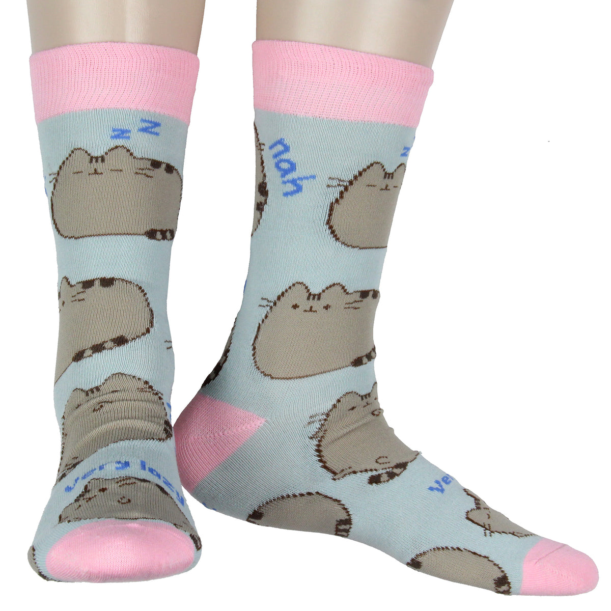 Pusheen The Cat "Nah Lazy" Adult 2-Pack Crew Socks OSFM