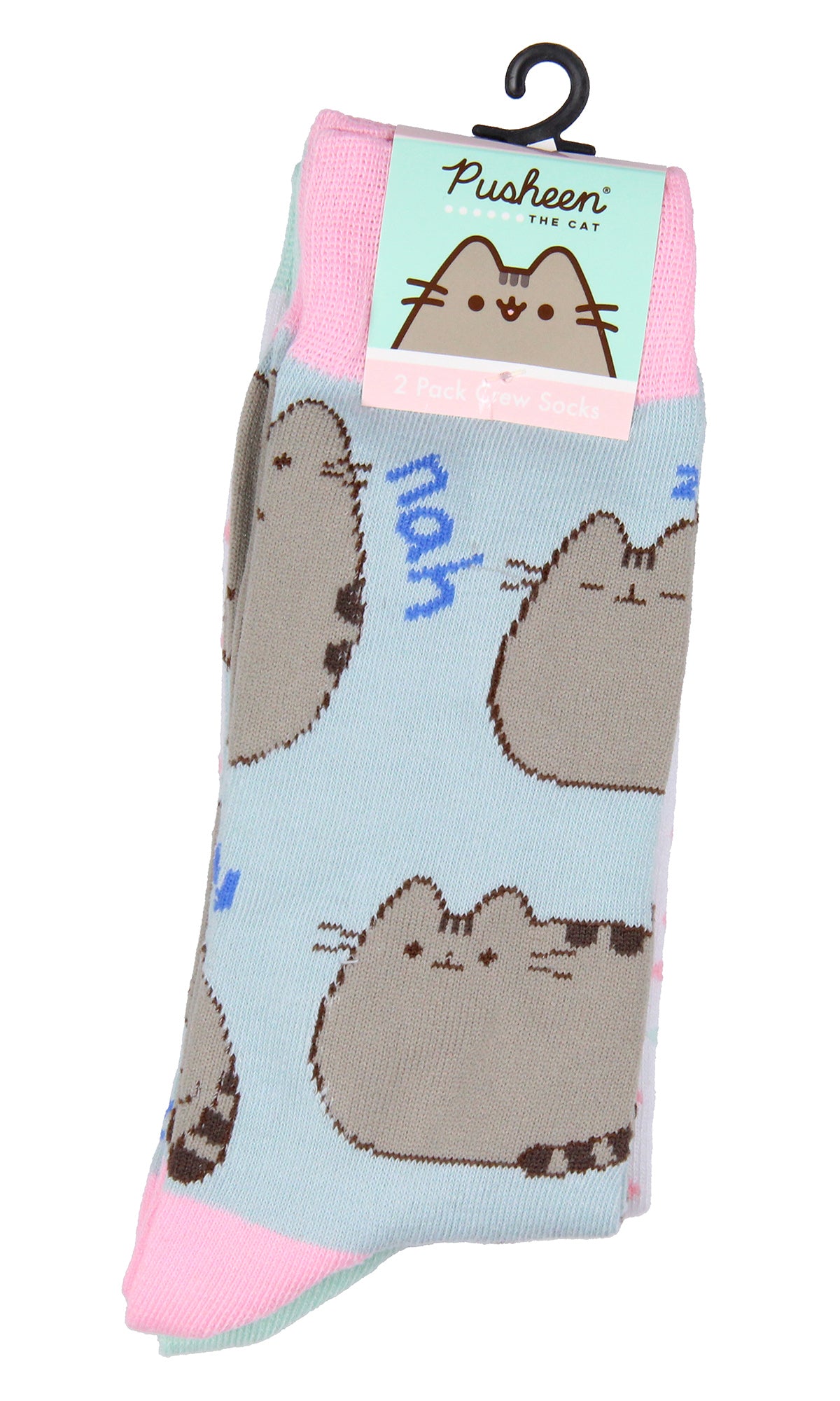 Pusheen The Cat "Nah Lazy" Adult 2-Pack Crew Socks OSFM