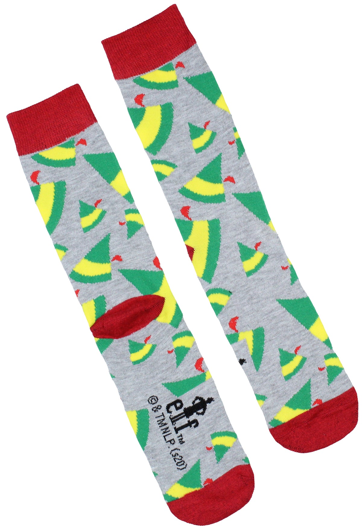 Elf The Movie Socks Men's Buddy The Elf Designs 3 Pairs Mid-Calf Crew Socks