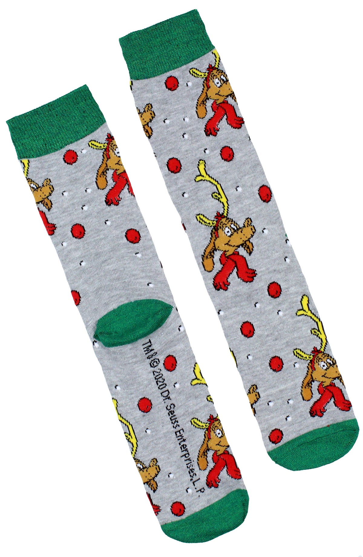 Dr. Seuss GRINCH Character Design Adult Holiday 3 Pair Crew Socks