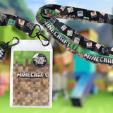 Minecraft Character Head Toss Multi-Use Lanyard Clear ID Badge Holder