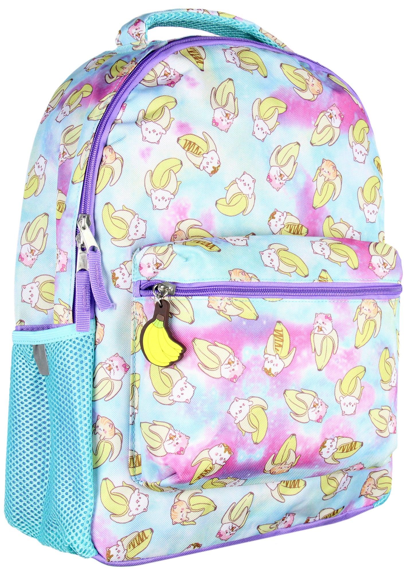 Bananya Anime Cartoon Tabby Bananyako Galaxy Toss Print Backpack 16"