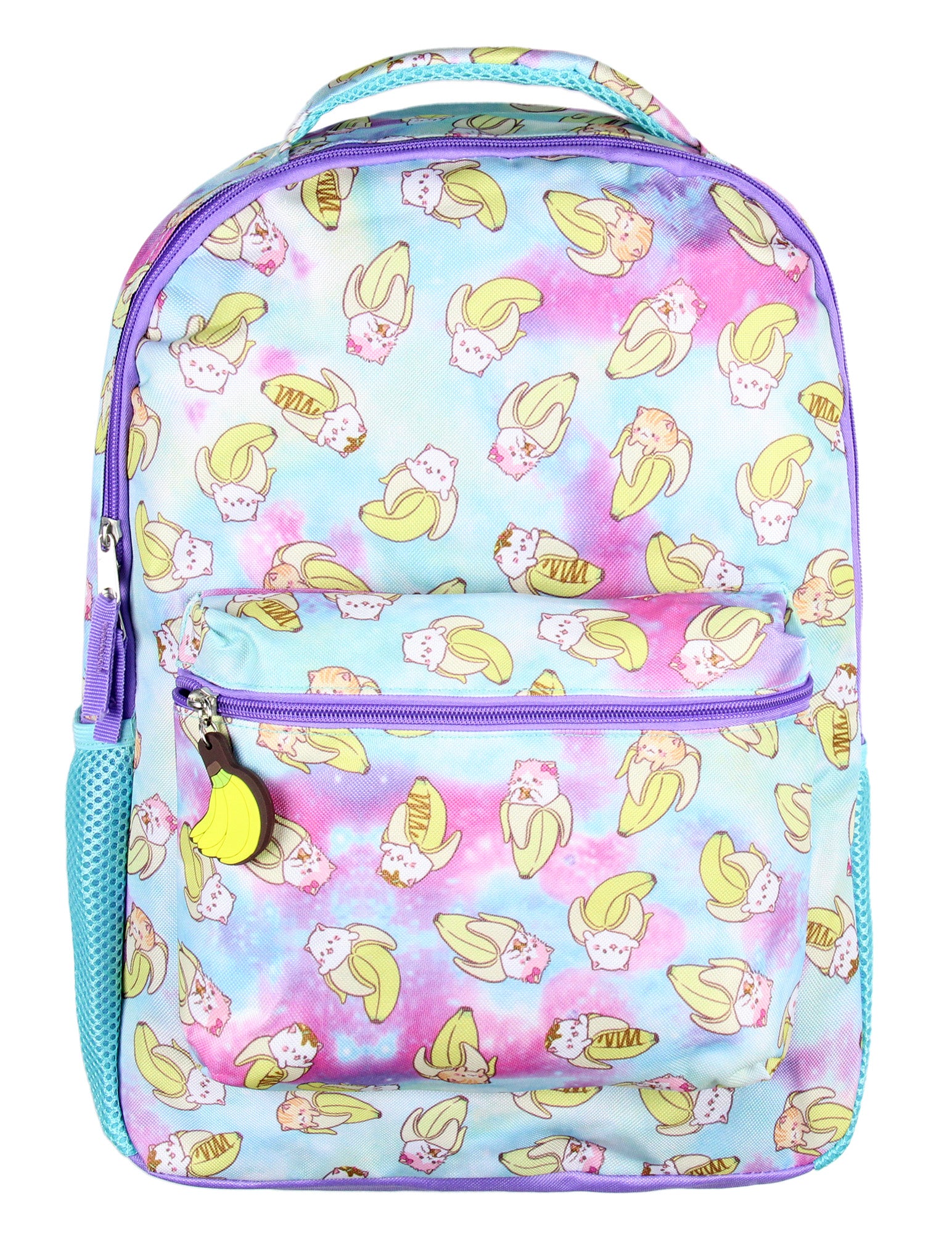 Bananya Anime Cartoon Tabby Bananyako Galaxy Toss Print Backpack 16"