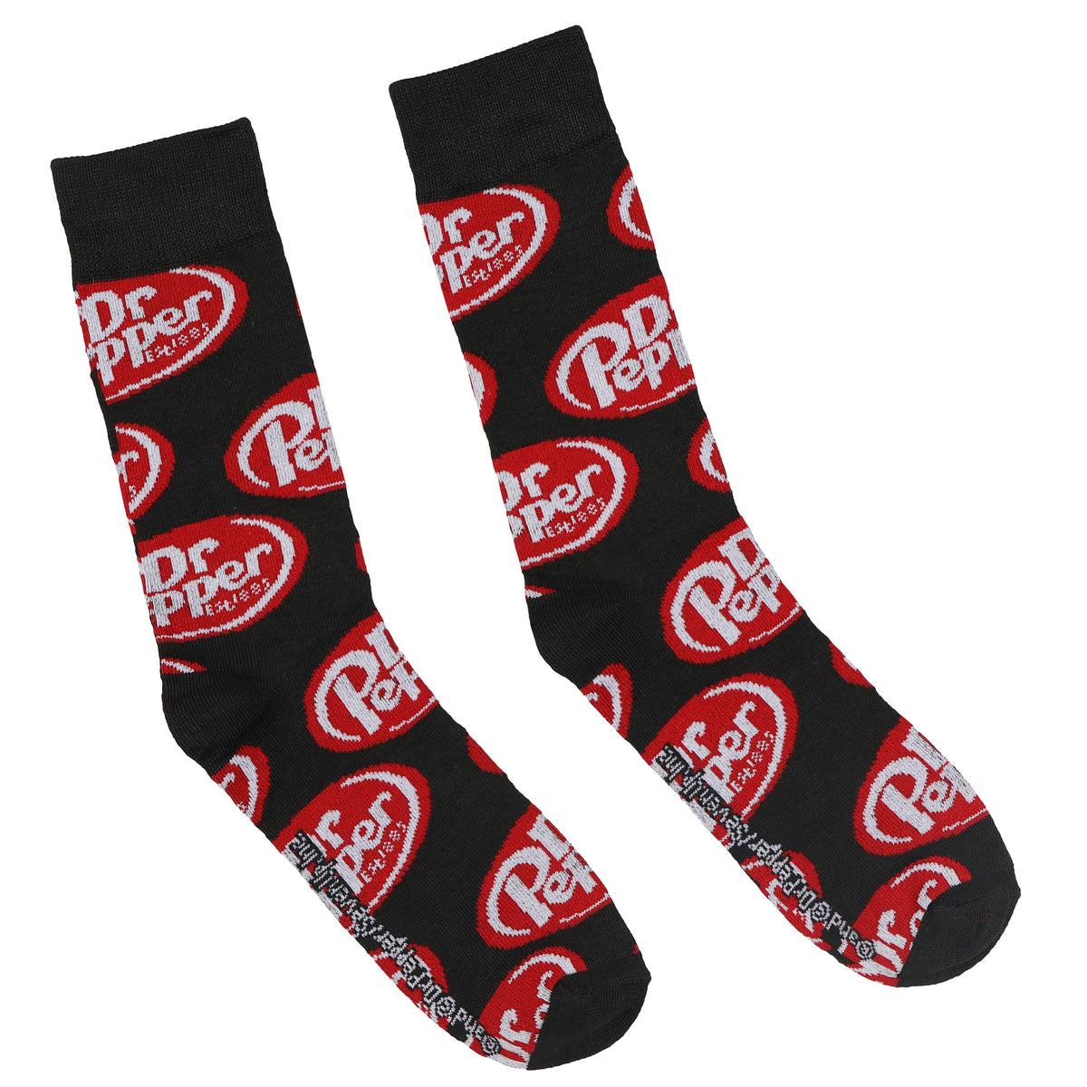 Dr. Pepper Socks Contrasting Logo Design 2-Pack Adult Mid-Calf Crew Socks
