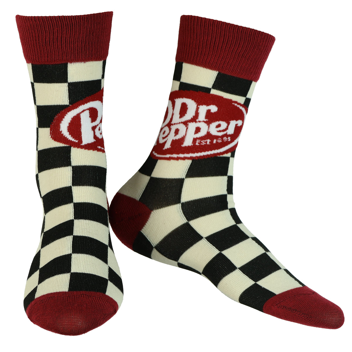Dr. Pepper 5 Pack Logo Design Mix and Match Adult Mid-Calf Crew Socks 5 Pairs