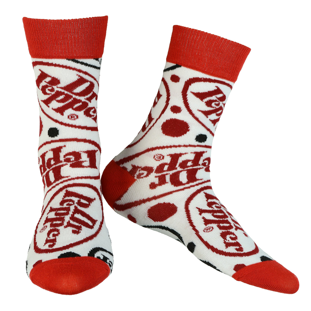 Dr. Pepper 5 Pack Logo Design Mix and Match Adult Mid-Calf Crew Socks 5 Pairs