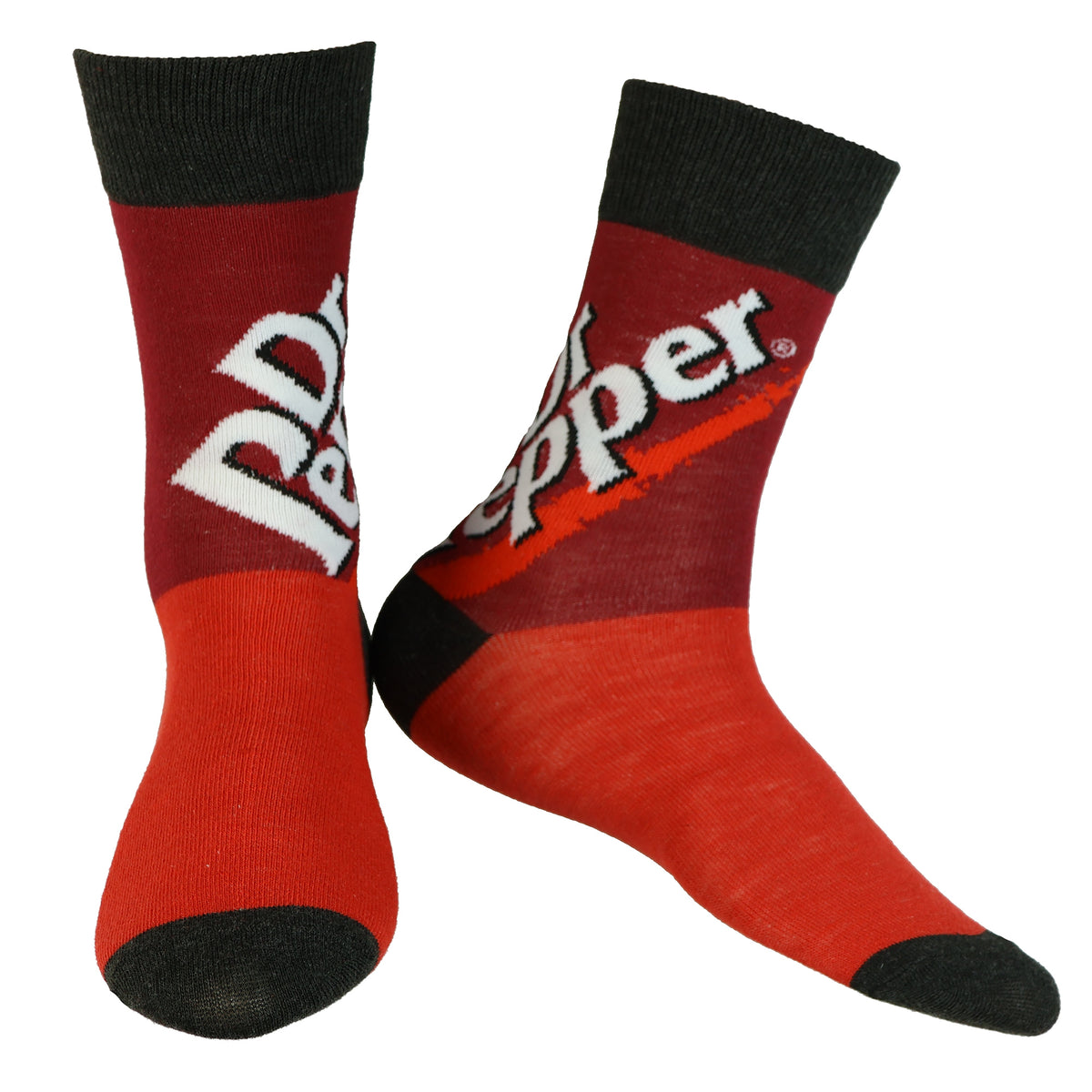 Dr. Pepper 5 Pack Logo Design Mix and Match Adult Mid-Calf Crew Socks 5 Pairs