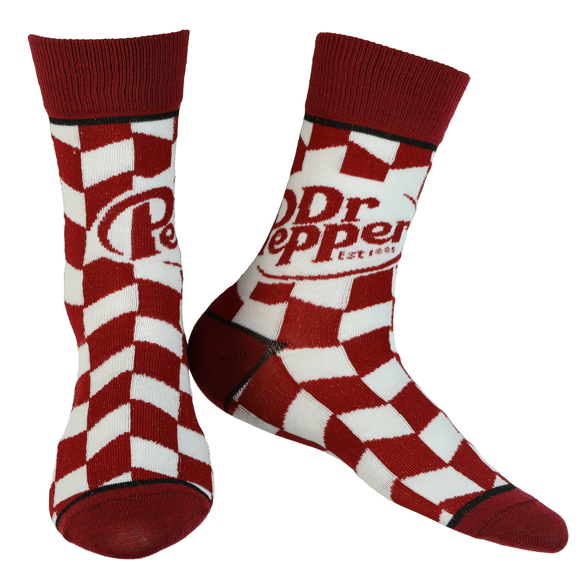 Dr. Pepper 5 Pack Logo Design Mix and Match Adult Mid-Calf Crew Socks 5 Pairs